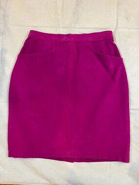Lovely Hot Pink Suede Skirt, Size 8